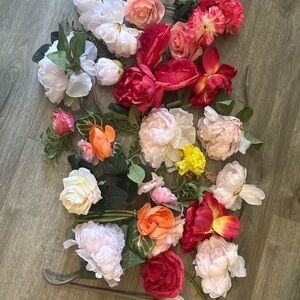 Assorted Pink, Red & Cream Artificial Flower Mix - Home Accents